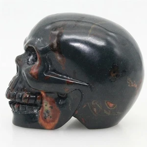 red white clouds black jade , carved skull,realistic,crystal healing K456 - Picture 1 of 6