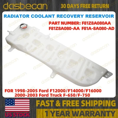 Radiator Overflow Coolant Reservoir For Ford F650 F750 2000-2005 F81Z8A080AA Foto 1 de 4