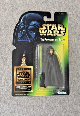 Star Wars 1996 POTF Tarjeta Verde Luke Skywalker Caballero Jedi Edición Teatro COMO NUEVO Foto 1 de 4