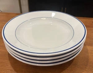 (4) Apilco Tradition blau gebändert Suppenschalen Pastateller 4er Set Frankreich 9 Zoll - Bild 1 von 10