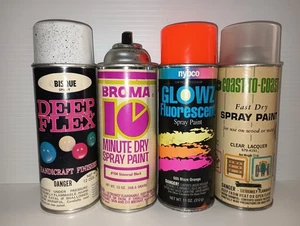 VINTAGE SPRAY PAINT CANS PAPER LABEL COLLECTION LOT  - Picture 1 of 3