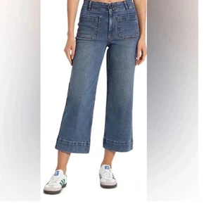 Bloomingdale's Bagatelle High Rise Cropped Straight Wide Leg Jeans Gr. 28 - Bild 1 von 5