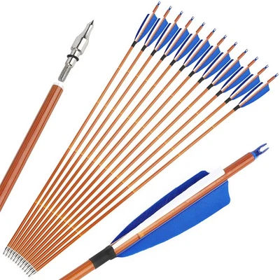 30" Carbon Arrows 4" Feathers SP500 Recurve Bow Longbow Archery Hunting Target - Image 1 of 4