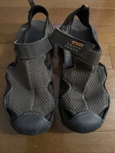Crocs Men‘s Sandals M 10 Swiftwater Fishermen Deck Water Shoes Brown Camping - Picture 1 of 5