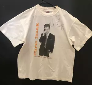 Signed Chris Isaak Speak of the Devil 1999 Tour T-Shirt Australian Sz XL - Foto 1 di 6