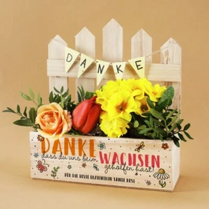 Personalisierte Pflanzkiste mit Zaun als Dankeschön für Erzieherinnen & Lehrer - Bild 1 von 22