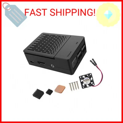Raspberry Pi 3 B+ Case, iUniker Raspberry Pi Fan ABS Case with Cooling Fan, Rasp - Image 1 of 2