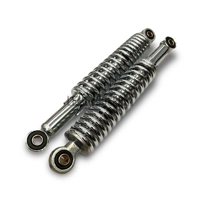 COPPIA AMMORTIZZATORI CROMATI CICLOMOTORE MOTO EPOCA  260 MM REGOLABILI - Imagen 1 de 2