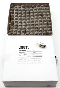Box of 100 JKL 755 Miniature Lamps 6.30 Volts .945 Watts 20000 AVG HRS Bayonet - Picture 1 of 9