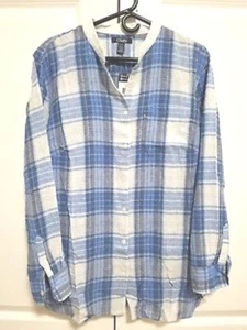 CHAPS WOMEN'S TROPIC BAY PLAID BUTTON FRONT SHIRT NWT SIZE S - Picture 1 of 1