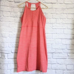 Vestido Title Nine Yipes Rayas Cuello Alto L Coral Guayaba Rojo Atlético Tenis Golf - Imagen 1 de 6