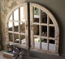 Arched Window Pane Wall Mirrors Vintage Distressed French Country Shabby Chic