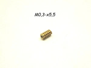Messing Schnecke M 0.3 ø3 mm L = 5,5mm Bohrung 1,5 mm (21) - Bild 1 von 2