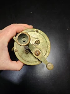 Antique Abbey Imbrie Brass Tiderunner Reel with beautiful patina Riveted 250 - Picture 1 of 9