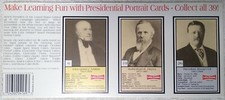 Little Debbie US President Presidential Portrait Trading Cards 1992 Uncut