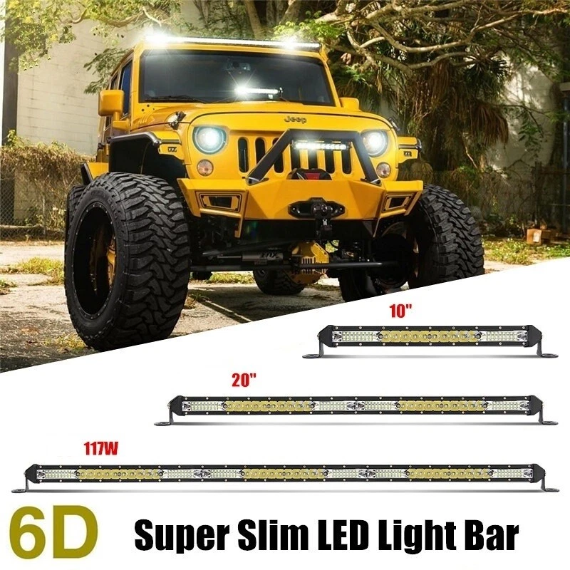Barra de luz de trabajo LED ultra delgada 10 12 20 22 30 32 de una fila para ATV UTV todoterreno Foto 1 de 4