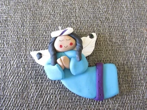 Adorno de arcilla de polímero de ángel del suroeste de la India GWEN PINA original hecho en EE. UU. - Imagen 1 de 8