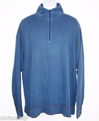 Cabelas Outfitter Series 1/4 Zip Pullover Sweater Blue Men's Large NWT - Image 1 of 4