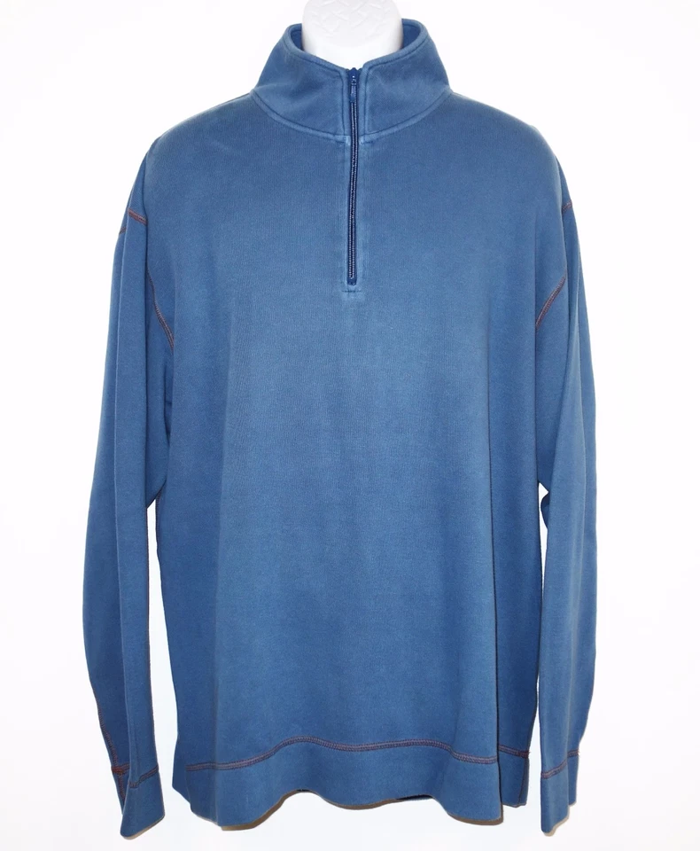 Cabelas Outfitter Series 1/4 Zip Pullover Sweater Blue Men's Large NWT - Image 1 of 4