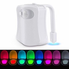 Body Sensing Automatic LED Motion Sensor Night Lamp Toilet Bowl Bathroom Light