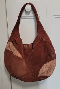Borsa a tracolla patchwork in pelle e camoscio marca Lucky - Foto 1 di 13