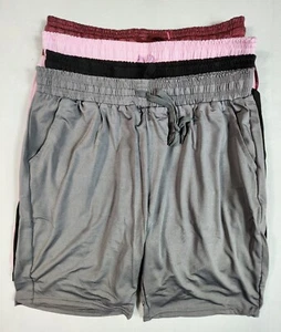 4 Pack Real Essentials Dry Fit 7" Bermuda Shorts High Waist Women's Size S-M - Picture 1 of 14