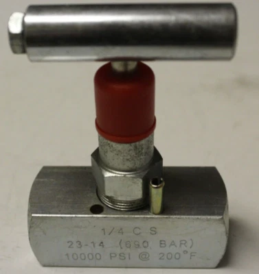 KF industries Needle Valve 1/4" CS 23-14 (690 BAR) 10000 psi @ 200f - Image 1 of 4