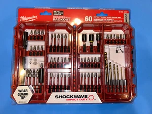 NEW Milwaukee SHOCKWAVE Impact Nut Screw Drill Bit Set (60-Piece) 48-32-4097 - Picture 1 of 2