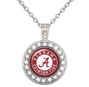 Alabama Crimson Tide Womens Sterling Silver Necklace College Football Gift D18 - Picture 1 of 5