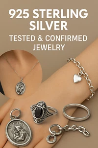 Estate 925 Sterling Silver Jewelry Lot | Rings, Charms, Pendants + More - Picture 1 of 61