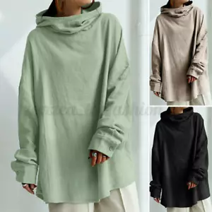 Mujeres Sudaderas con Capucha Mangas Largas Sólidas Sueltas Pullover Suéter Sudadera Prendas para el torso EE. UU. - Imagen 1 de 36