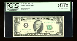 DBR 1985 $10 FRN Boston Fr. 2027-A PCGS 35 PPQ Serial A95964528B - Picture 1 of 2