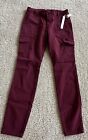 Women?s Caslon Size 24 Cargo Style Pants Jeans Maroon Burgundy  Red