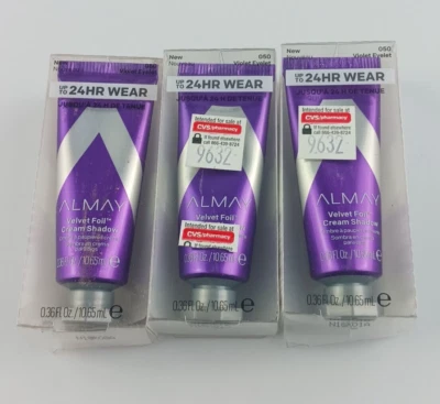 3 PACK ALMAY VELVET FOIL CREAM SHADOW 24HR WEAR 050 VELVET EYELET - Image 1 of 4