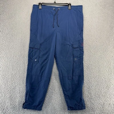 Vintage Bum Equipment Pants Men's Small Blue Cargo Tech Paratrooper Elastic 90s - Image 1 of 4