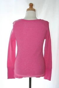 Camisa gofres rosa The Children's Place nueva con etiquetas con líneas plateadas brillantes talla M 7/8 - Imagen 1 de 2