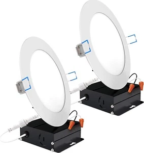 2- Sunco Lighting 6" Ultra Thin LED Recessed Ceiling Lights Slim, 6000K Daylight - Picture 1 of 4