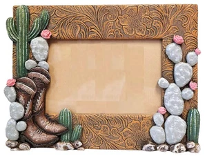 4x6 Western Boots and Cactus Picture Frame - Western Home Decor Items - Pictu... - Picture 1 of 8