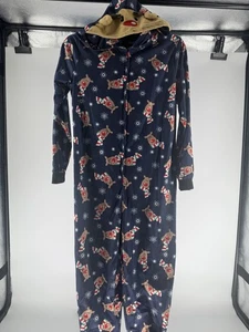 Family Matching Mom Deer Hooded Romper Jumpsuit Pajamas Christmas Size Small EUC - Picture 1 of 8
