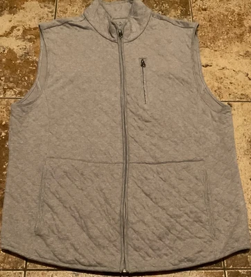 JOS A BANK TRADITIONAL FIT QUILTED ZIP-UP VEST ( MENS S ) HEATHER GREY PREOWNED - Image 1 of 4