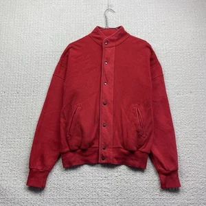 Vintage Yves Saint Laurent Menswear Waffle Knit Button Up Jacket Sz L Fire Red - Bild 1 von 14