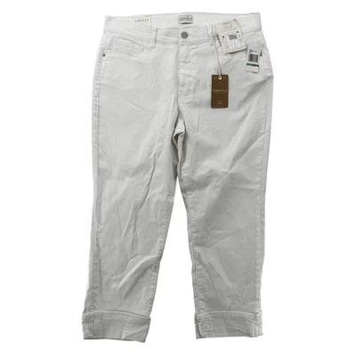 Jeans Angels Forever Young feminino 16 branco punho profundo reto cintura alta jeans - Imagem 1 de 4