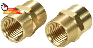 2 Stück 1/4 Zoll x 1/4 Zoll NPT-Kupplung, Messing Innengewinde Rohrverschraubung (Ausweis x Ausweis: 1/2 Zoll x 1/ - Bild 1 von 3