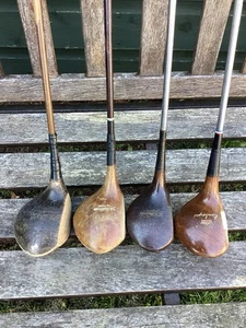 4 x Vintage Hickory Golfschläger, Driver. Ben Sayers And More, Metallschäfte - Bild 1 von 16