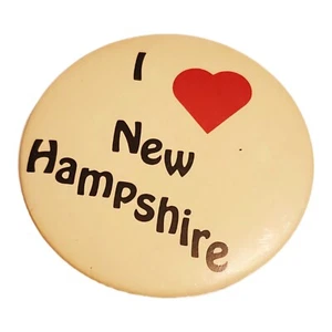 I Love New Hampshire 1980er Vintage Original Button Pinback Rucksack - Bild 1 von 2