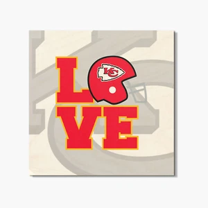 Montaña rusa cuadrada deportiva Kansas City Chiefs Love NFL - Imagen 1 de 3