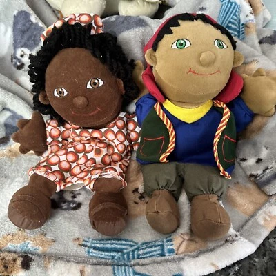 Excellerations Bolivian Boy and African Girl Hand Puppet Pair 12 Inch - Image 1 of 4