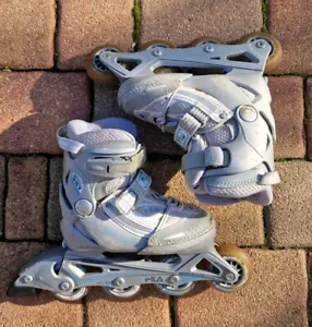 FILA Megalite Inlineskater Silber/Hellblau Gr. 32-35, 74mm Rollen - Bild 1 von 6