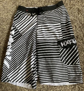 Y2K Tony Hawk Boy's L 16 Black White Swim Trunks Short Board Pocket - Picture 1 of 6