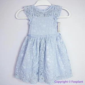 NEW Zunie Girl Periwinkle Lace Flutter Sleeve Dress lace light blue dress, 4/5 - Picture 1 of 21